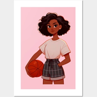 Female basketball player Posters and Art